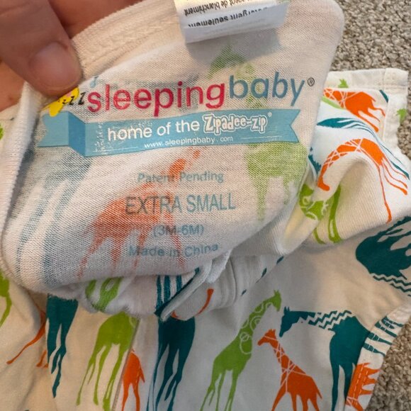 Zipadee-Zip Swaddle Transition Sleepsuit, Sleep sack, Size XS 3-6 month  Giraffe - Picture 5 of 7